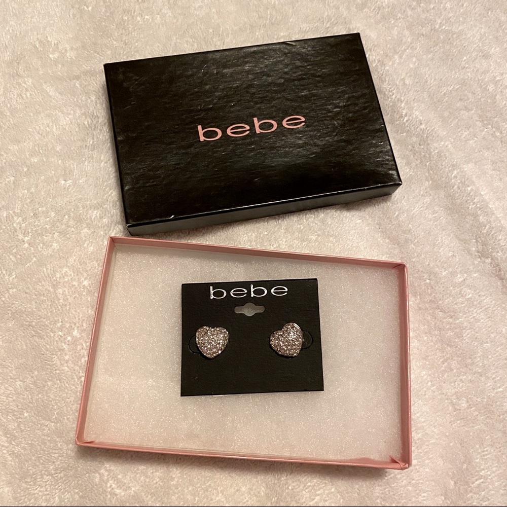Bebe heart earrings